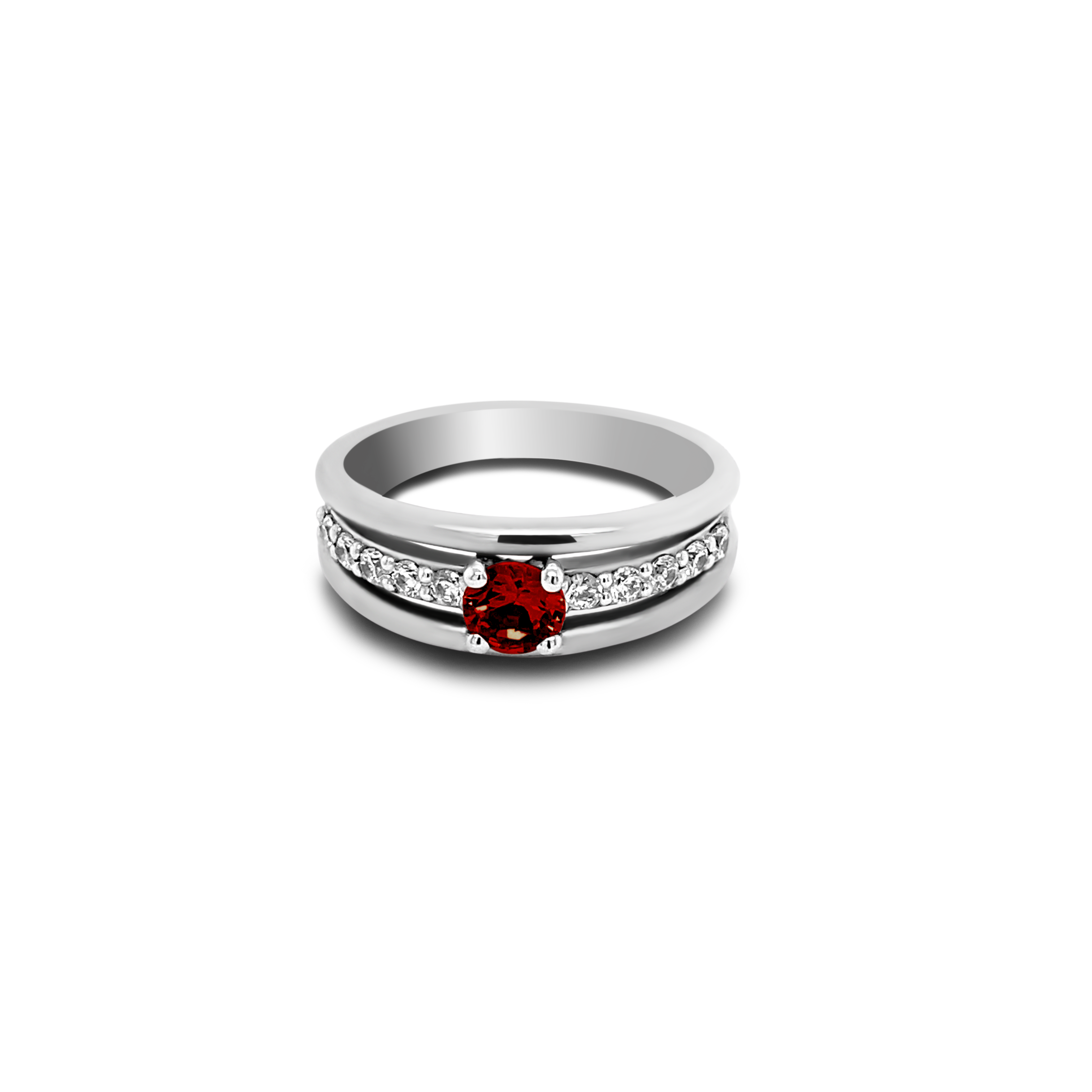 Prsten sa rubinom i dijamantima