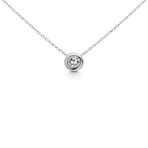 Ogrlica sa centralnim dijamantom belo zlato
