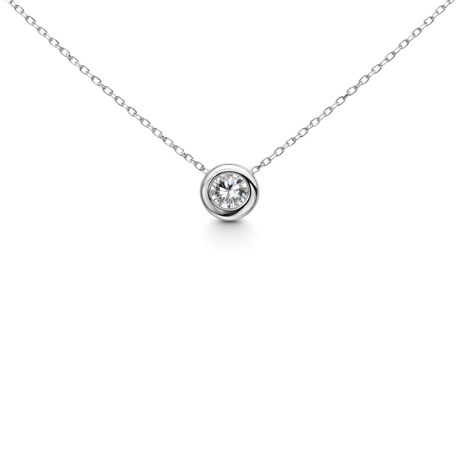 Ogrlica sa centralnim dijamantom belo zlato