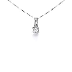 Ogrlica sa centralnim dijamantom belo zlato