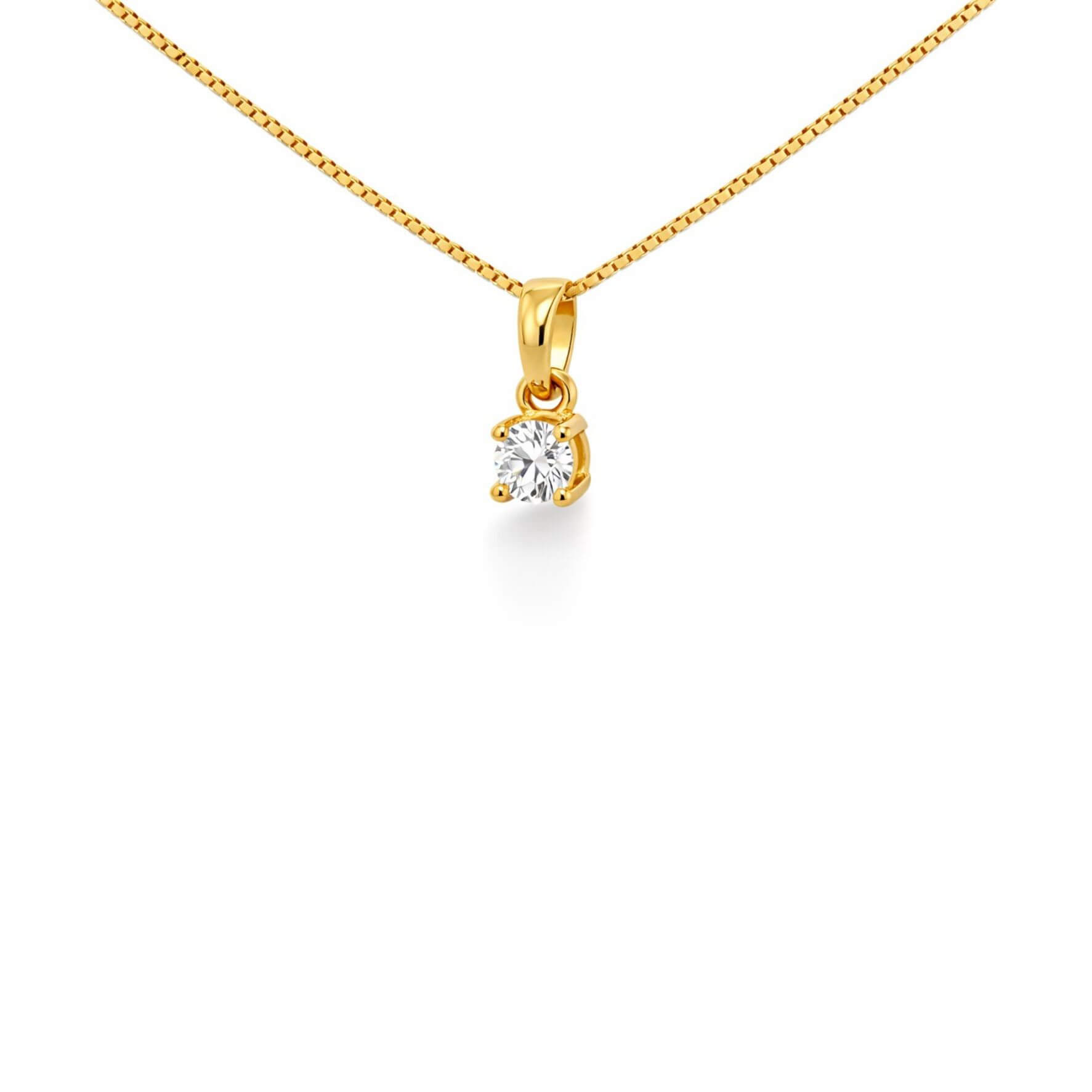 Ogrlica sa centralnim dijamantom žuto zlato