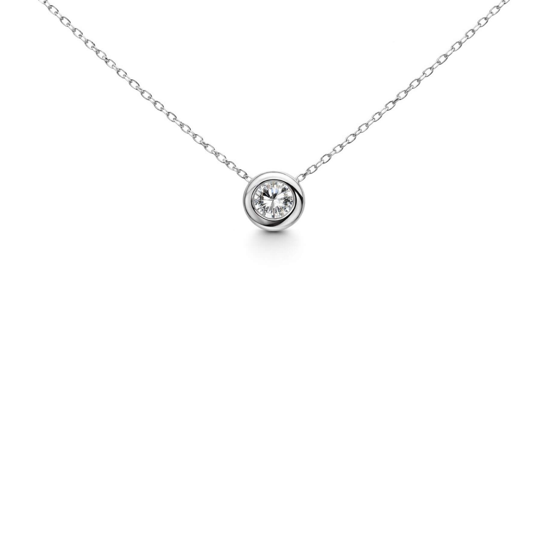 Bezel ogrlica sa dijamantom 0.10 ct